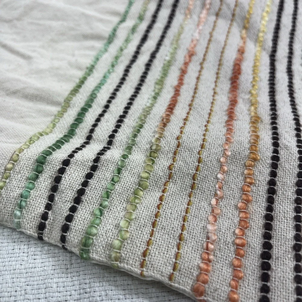 Boho Rustic Linen Table Runner Tassels Brown Cottagecore Rustic Farm Simple